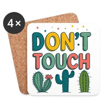 Do not touch colorful cacti - Coasters (set of 4) - white - Front