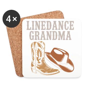 Line Dance Grandma Boots - Coasters (set of 4) - white - Front