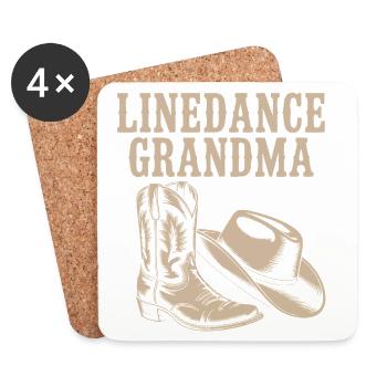 Linedance Oma Boots Hut - Untersetzer (4er-Set) - Weiß - Vorne