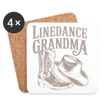 Linedance Oma Westernlook - Untersetzer (4er-Set) - Weiß - Vorne