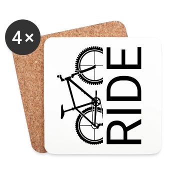 Ride Bike Art - Dessous de verre (lot de 4) - blanc - Devant