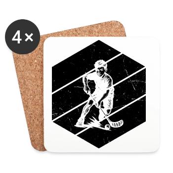 Short and clear floorball - Coasters (set of 4) - white - Front