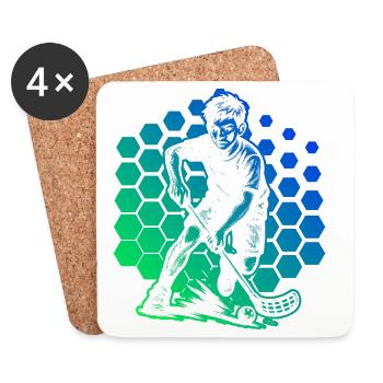 Compact floorball design for floorball - Coasters (set of 4) - white - Front