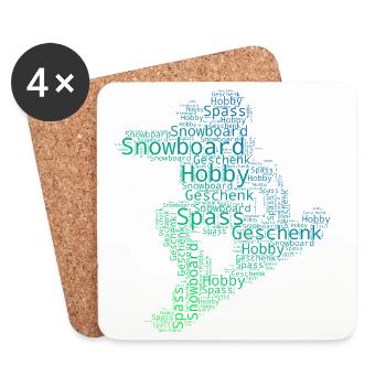 Déclaration pour tous les snowboardeurs - Dessous de verre (lot de 4) - blanc - Devant