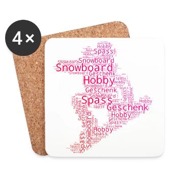 Direkte Snowboard Aussage - Untersetzer (4er-Set) - Weiß - Vorne