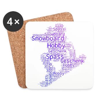 Cool snowboard inspiration - Coasters (set of 4) - white - Front
