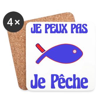 FISH. I CAN'T. I FISHED. SINNER. HUMOR. - Coasters (set of 4) - white - Front