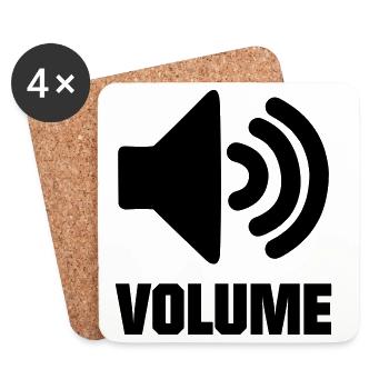 Bouton de volume - Dessous de verre (lot de 4) - blanc - Devant