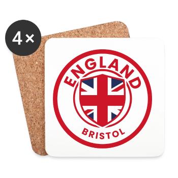 England Bristol Shield Logo - Untersetzer (4er-Set) - Weiß - Vorne