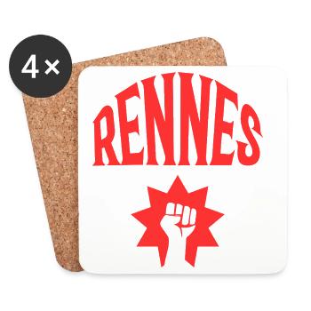 Rennes - Dessous de verre (lot de 4) - blanc - Devant