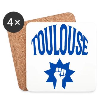 Toulouse - Dessous de verre (lot de 4) - blanc - Devant