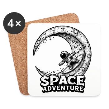 Cosmic Surf – Space Adventure Ride - Coasters (set of 4) - white - Front