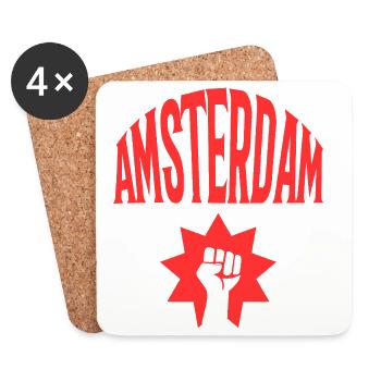Amsterdam - Untersetzer (4er-Set) - Weiß - Vorne