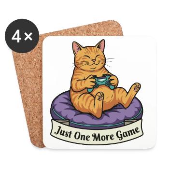 Cat Gamer – NochMehrSpiel - Coasters (set of 4) - white - Front