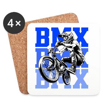 BMX Freestyle Sport Art - Coasters (set of 4) - white - Front