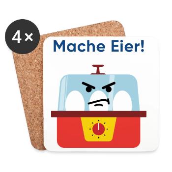 Mache Eier! Wütender Küchenhelfer - Untersetzer (4er-Set) - Weiß - Vorne