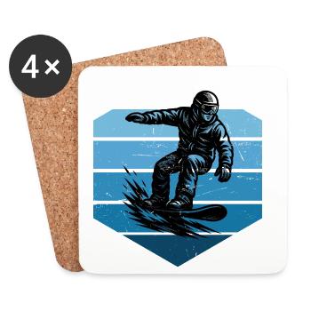 Le snowboard adore porter - Dessous de verre (lot de 4) - blanc - Devant