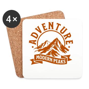 Moderne Bergabenteuer Peaks - Untersetzer (4er-Set) - Weiß - Vorne