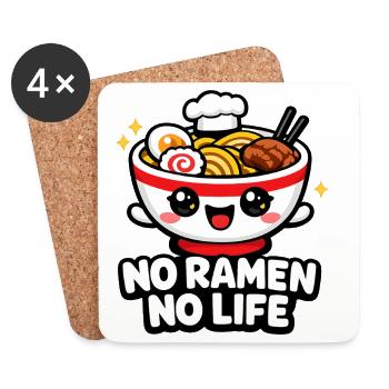 Ramen Lächeln Bowl - Untersetzer (4er-Set) - Weiß - Vorne