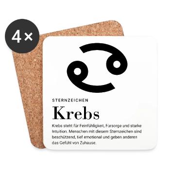 Zodiac sign Cancer - Coasters (set of 4) - white - Front