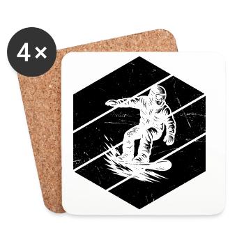 Snowboard Motiv für echte Liebhaber - Untersetzer (4er-Set) - Weiß - Vorne
