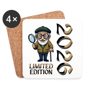 Limited Edition Retired Grandpa - Coasters (set of 4) - white - Front