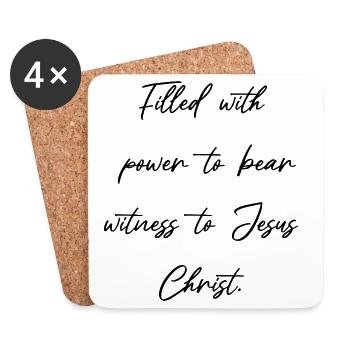Filled with the Power of God - Dynamis Christ - Coasters (set of 4) - white - Front
