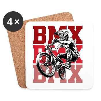 BMX Rider im roten Hintergrund - Untersetzer (4er-Set) - Weiß - Vorne