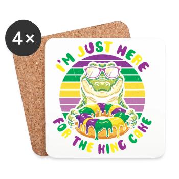 King Cake Mardi Gras Aligator - Untersetzer (4er-Set) - Weiß - Vorne