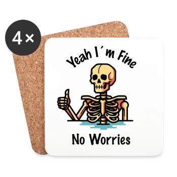 Im fine no worries - Untersetzer (4er-Set) - Weiß - Vorne