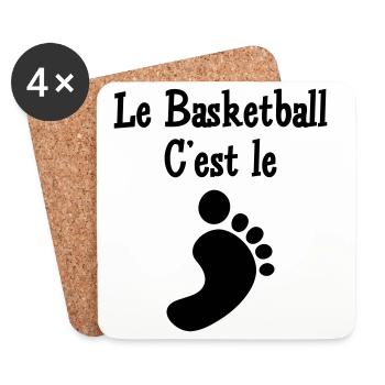 le basketball c'est le pied - Dessous de verre (lot de 4) - blanc - Devant