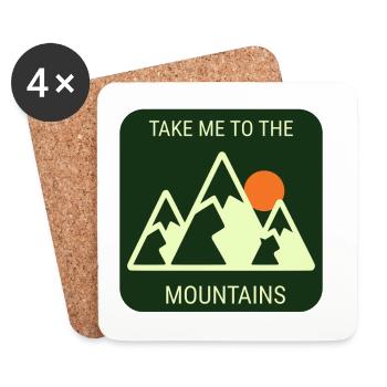 Take Me To The Mountains - Plain Version - Coasters (set of 4) - white - Front