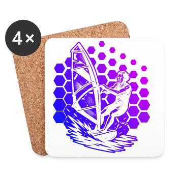 Clear windsurfing message - Coasters (set of 4) - white - Front