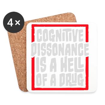 La dissonance cognitive est un sacré dicton. - Dessous de verre (lot de 4) - blanc - Devant