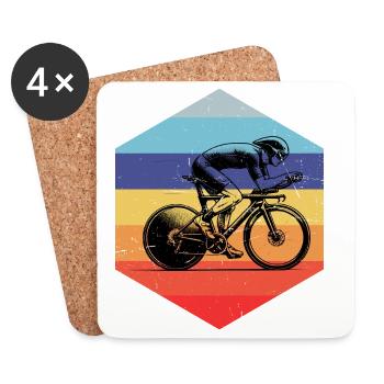 Un design simple et intemporel pour vélo de route - Dessous de verre (lot de 4) - blanc - Devant