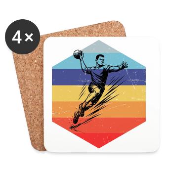 In a nutshell, men's handball - Coasters (set of 4) - white - Front