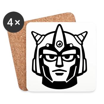 Doomforge Robot Face Helmet - Coasters (set of 4) - white - Front