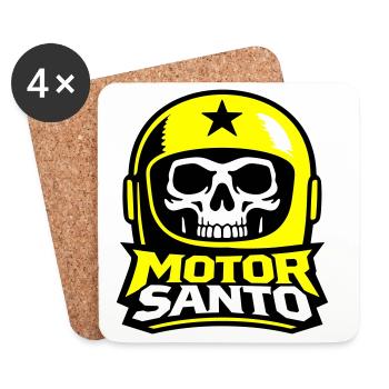 Logo du Crâne de Motor Santo - Dessous de verre (lot de 4) - blanc - Devant