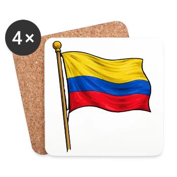 Colombia Flag - Coasters (set of 4) - white - Front