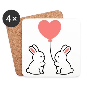Cadeau pour la fête des mères : Idée de cadeau pour la fête des mères - Dessous de verre (lot de 4) - blanc - Devant