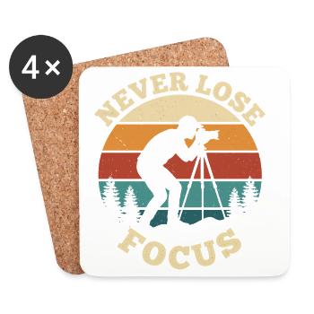 Never Lose Focus – Vintage Fotografie Design - Untersetzer (4er-Set) - Weiß - Vorne