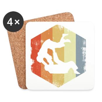 Vintage Judo Fighter - Coasters (set of 4) - white - Front