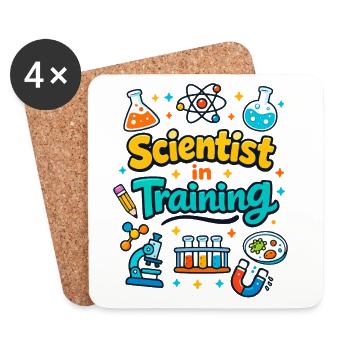 Jeune scientifique en formation - Dessous de verre (lot de 4) - blanc - Devant