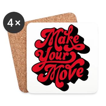 Make Your Love Retro Script - Untersetzer (4er-Set) - Weiß - Vorne