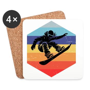 Snowboard Liebe klarer Look für Snowboard für - Untersetzer (4er-Set) - Weiß - Vorne