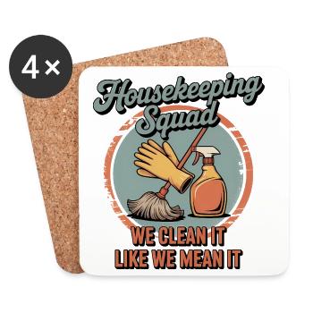Funny Cleaning Design - Coasters (set of 4) - white - Front