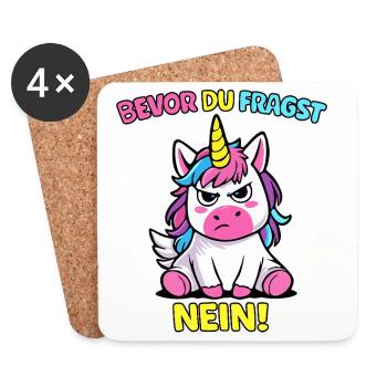 Avant que vous ne demandiez No Unicorn - Dessous de verre (lot de 4) - blanc - Devant