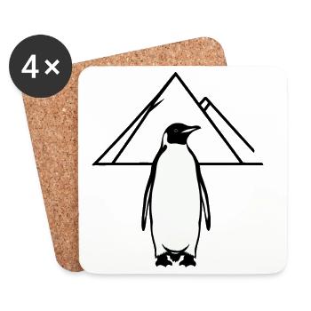 ABER WARUM? Pinguin - Untersetzer (4er-Set) - Weiß - Vorne