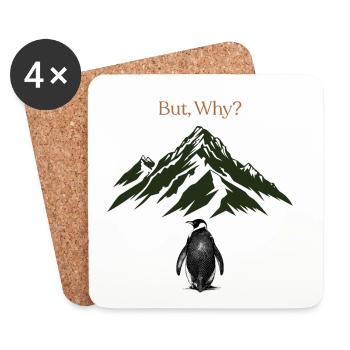 But, Why? Mountain landscape - Coasters (set of 4) - white - Front