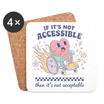 Accessibility is not an option, but a must - Coasters (set of 4) - white - Front